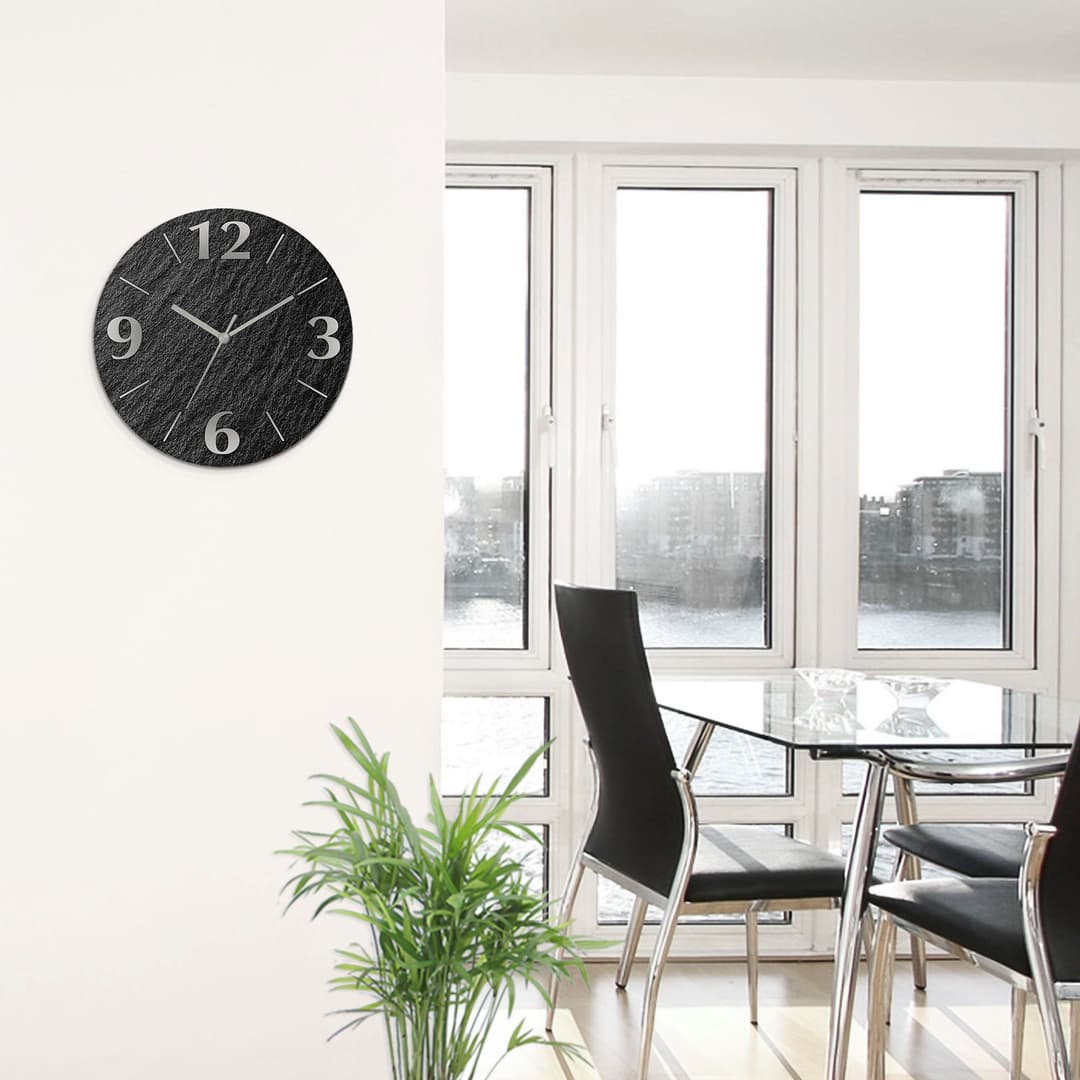Artland Wanduhr Schiefer | Schwarz