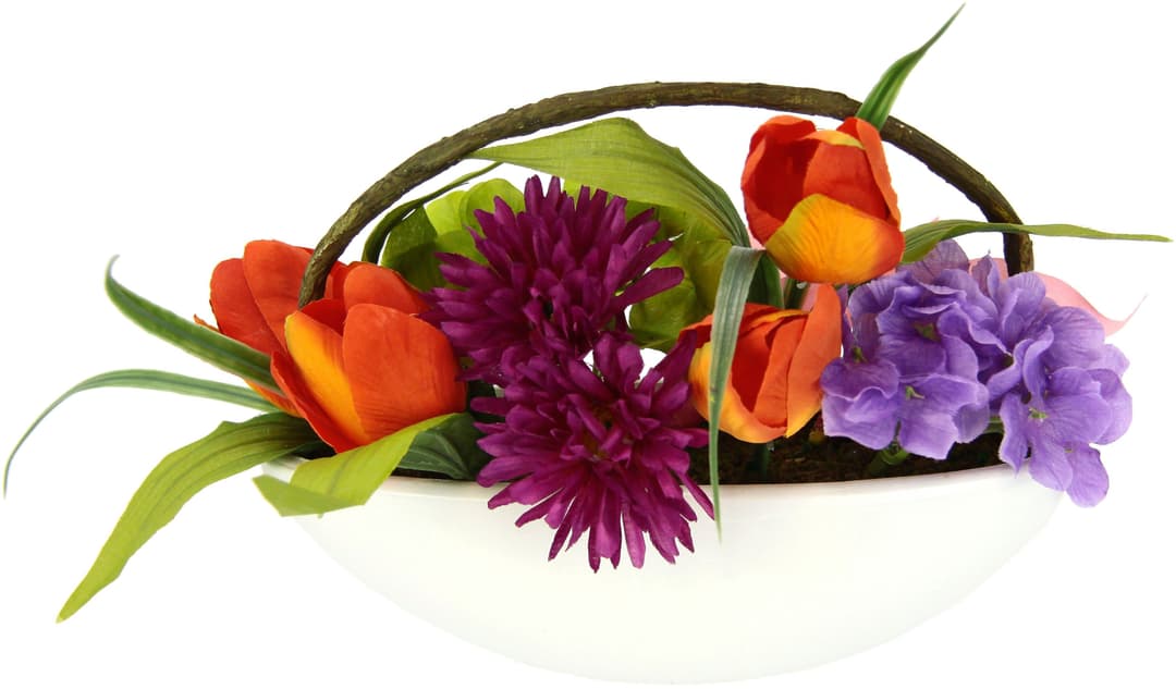 Gestecke Tulpe, Calla, Hortensie, Gerbera | Mehrfarbig