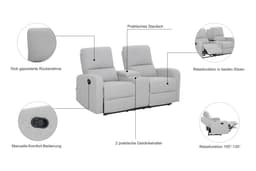 Home affaire 2-Sitzer TOURNAY Kinosofa | Grau