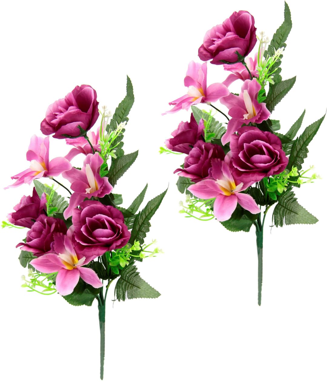 Kunstblume Bouquet aus Orchideen und Rosen | Mehrfarbig