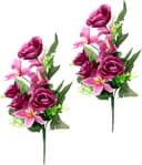 Kunstblume Bouquet aus Orchideen und Rosen | Mehrfarbig 3