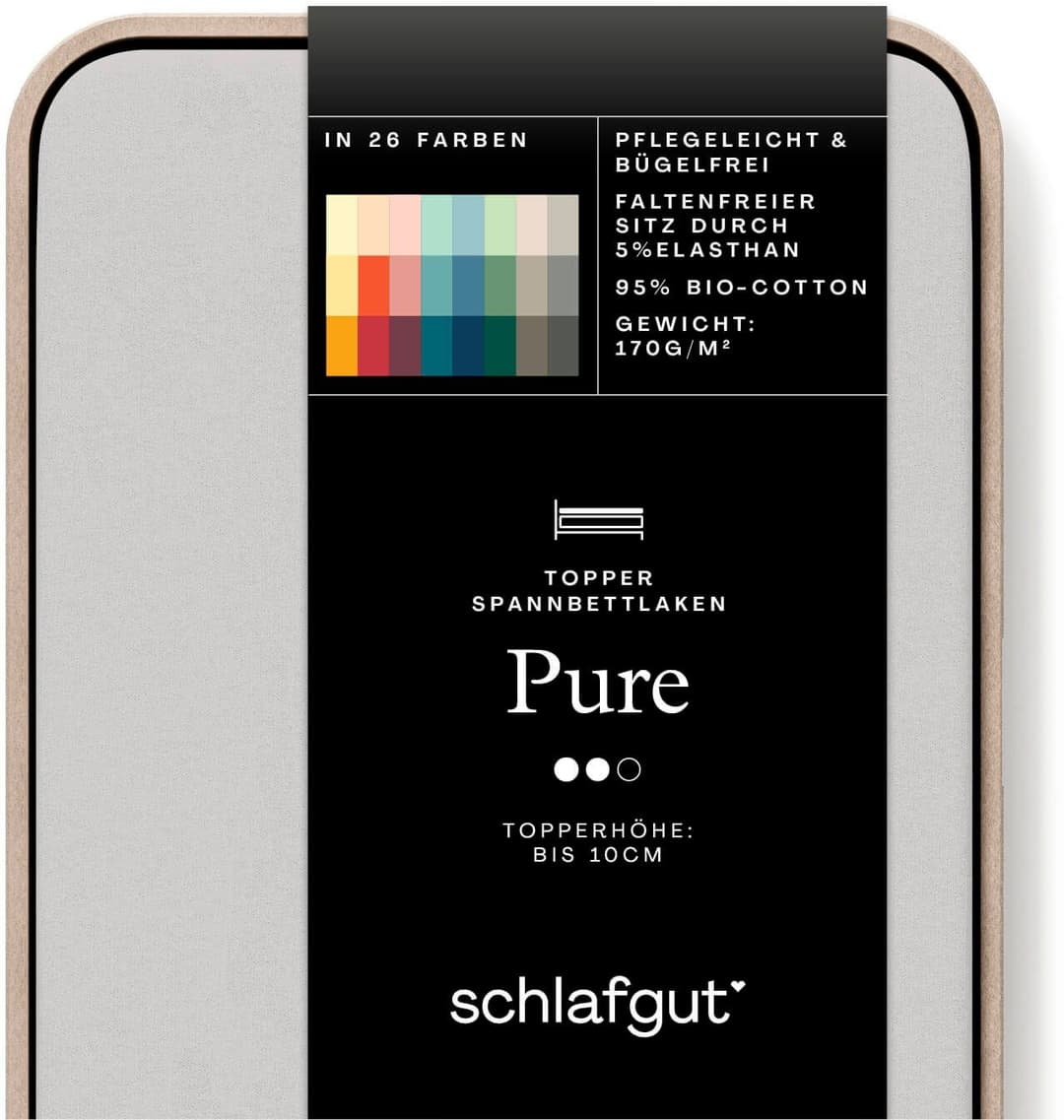Schlafgut Spannbettlaken PURE TOPPER | Grau