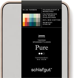 Schlafgut Spannbettlaken PURE TOPPER | Grau