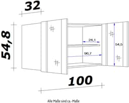 Flex-Well Glashängeschrank Bergen | Holztöne