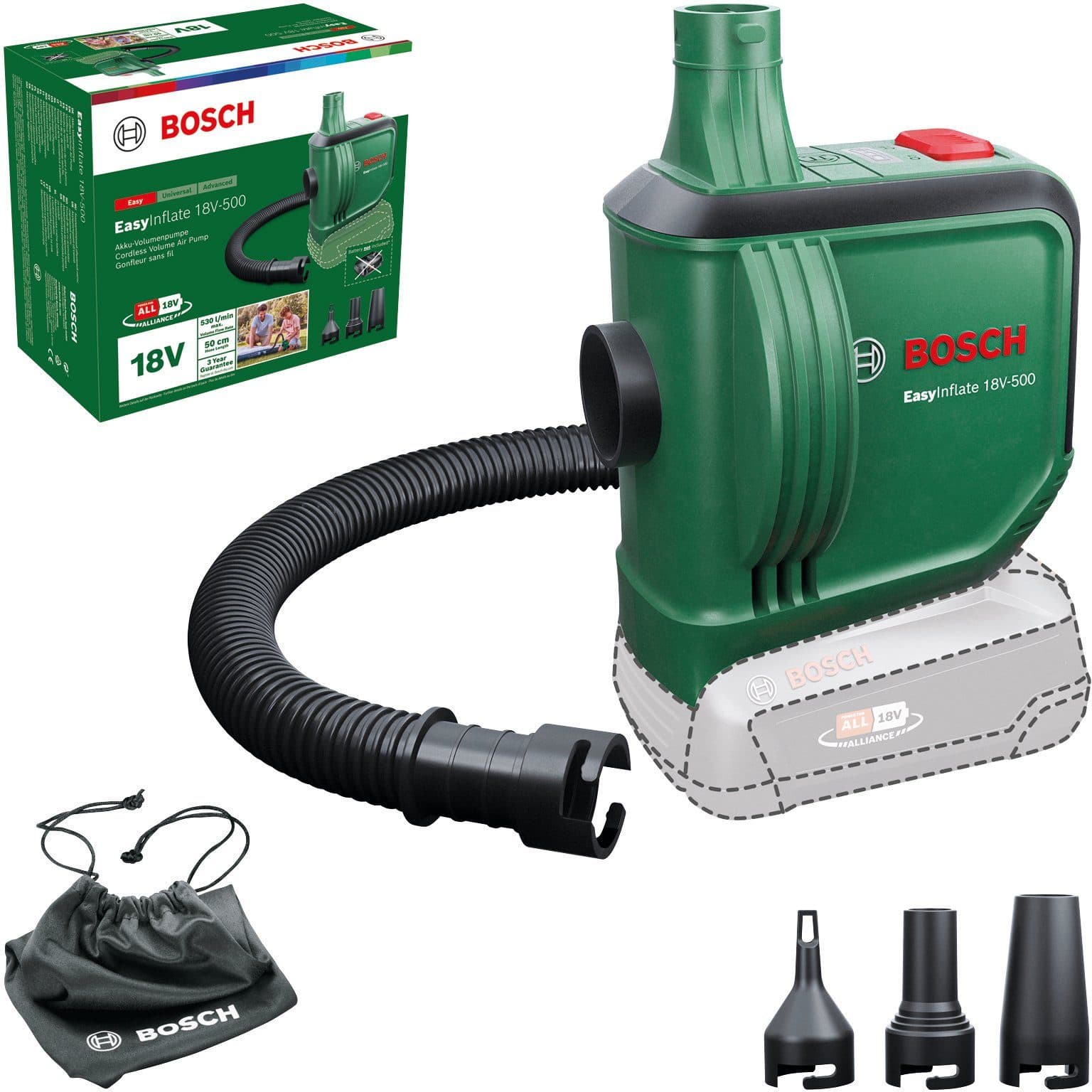 Bosch Home & Garden Akku-Handkompressor EasyInflate 18V-500 | Grün