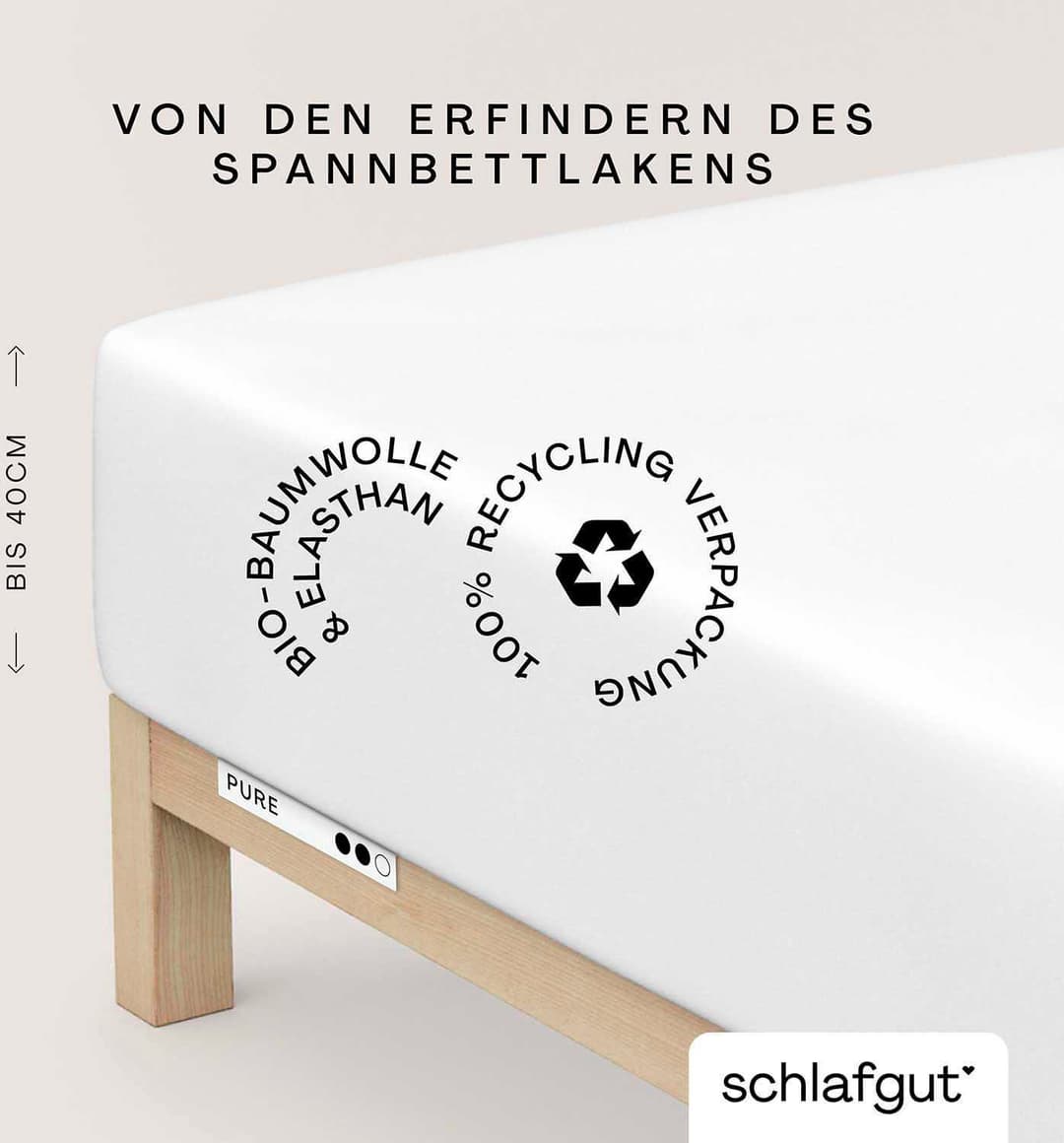 Schlafgut Spannbettlaken PURE BOXSPRING | Weiß