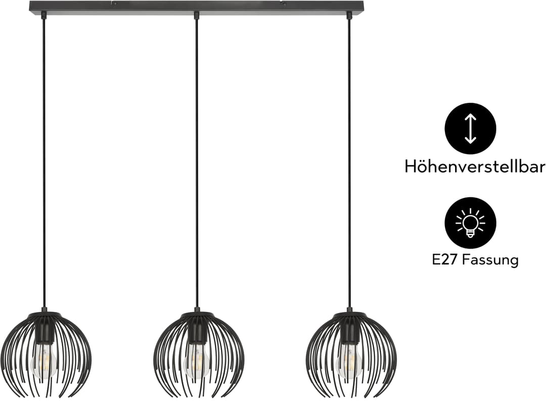 OTTO home Pendelleuchte Tonnia | Schwarz