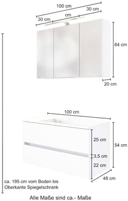 welltime Badmöbel-Set Baabe | Braun