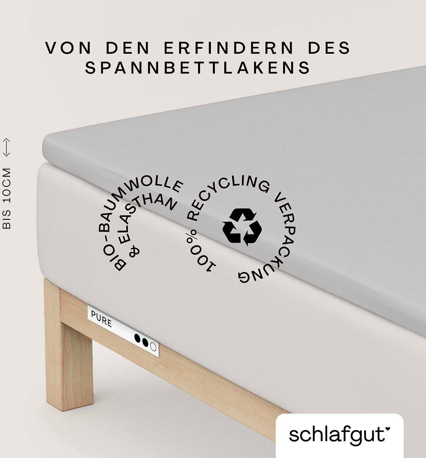Schlafgut Spannbettlaken PURE TOPPER | Grau