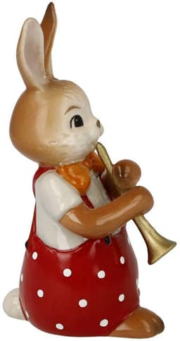 Goebel Osterhase Figur Hase - Süßer Flötenspieler | Mehrfarbig