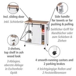 WENKO Küchenwagen Landhaus | Weiß