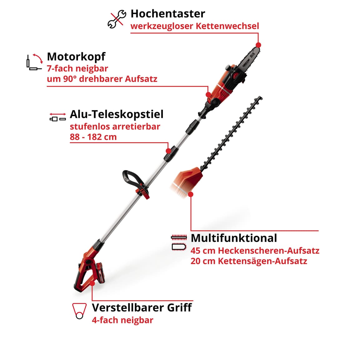 Einhell Garten-Multifunktionsgerät GE-HC 18 Li T Kit | Mehrfarbig