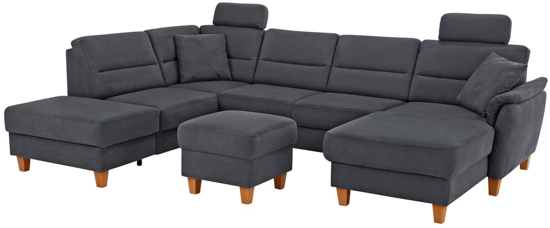 Home affaire Wohnlandschaft Palmera U-Form | Grau