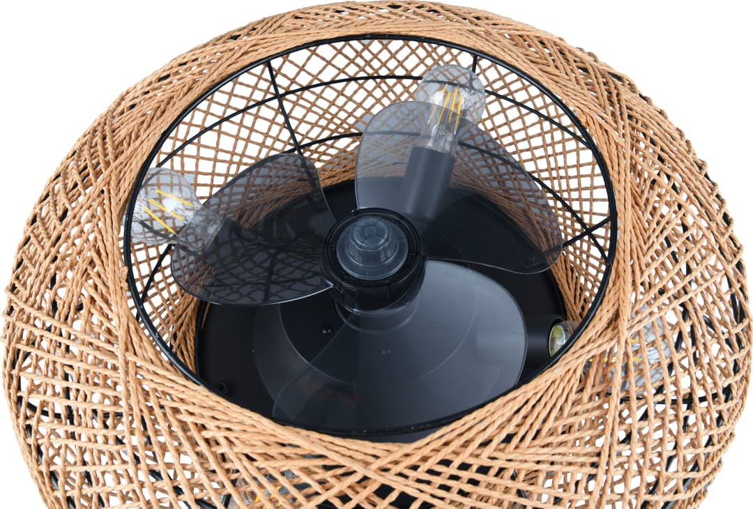 Reality Leuchten LILLESAND Deckenventilator | Braun