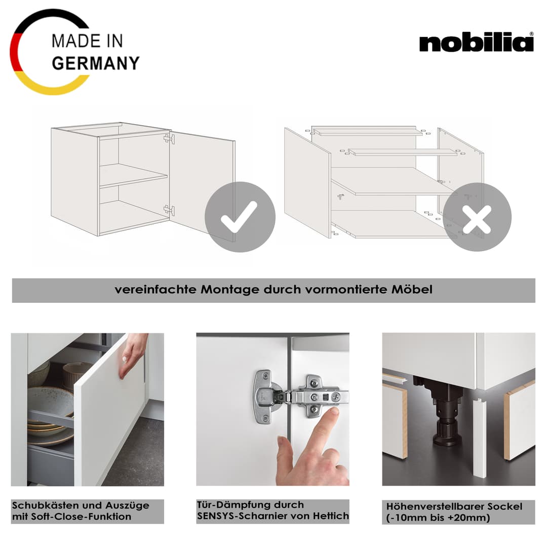 nobilia® Hängeschrank "Touch" | Weiß