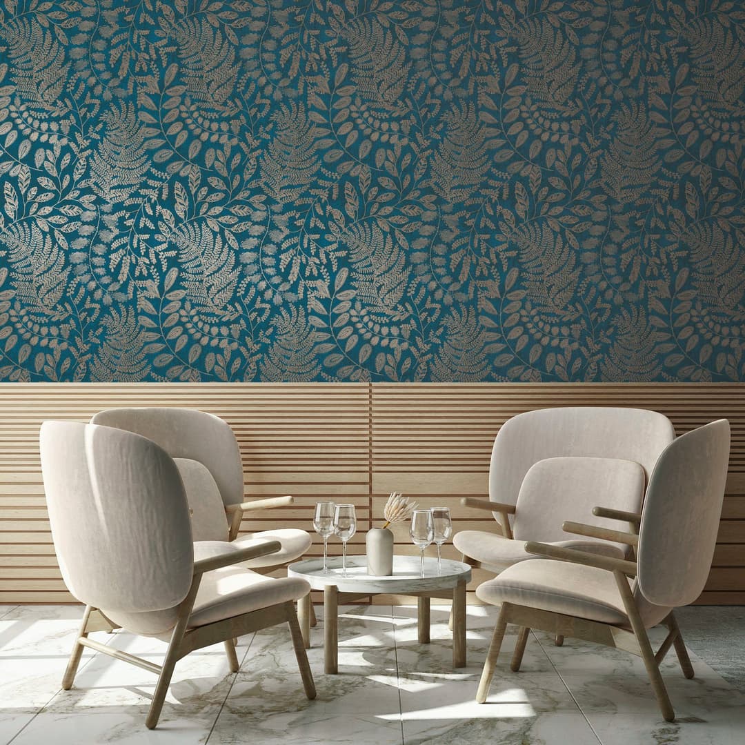 A.S. Création Vliestapete THE BOS Blätter Floral | Blau