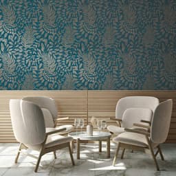 A.S. Création Vliestapete THE BOS Blätter Floral | Blau