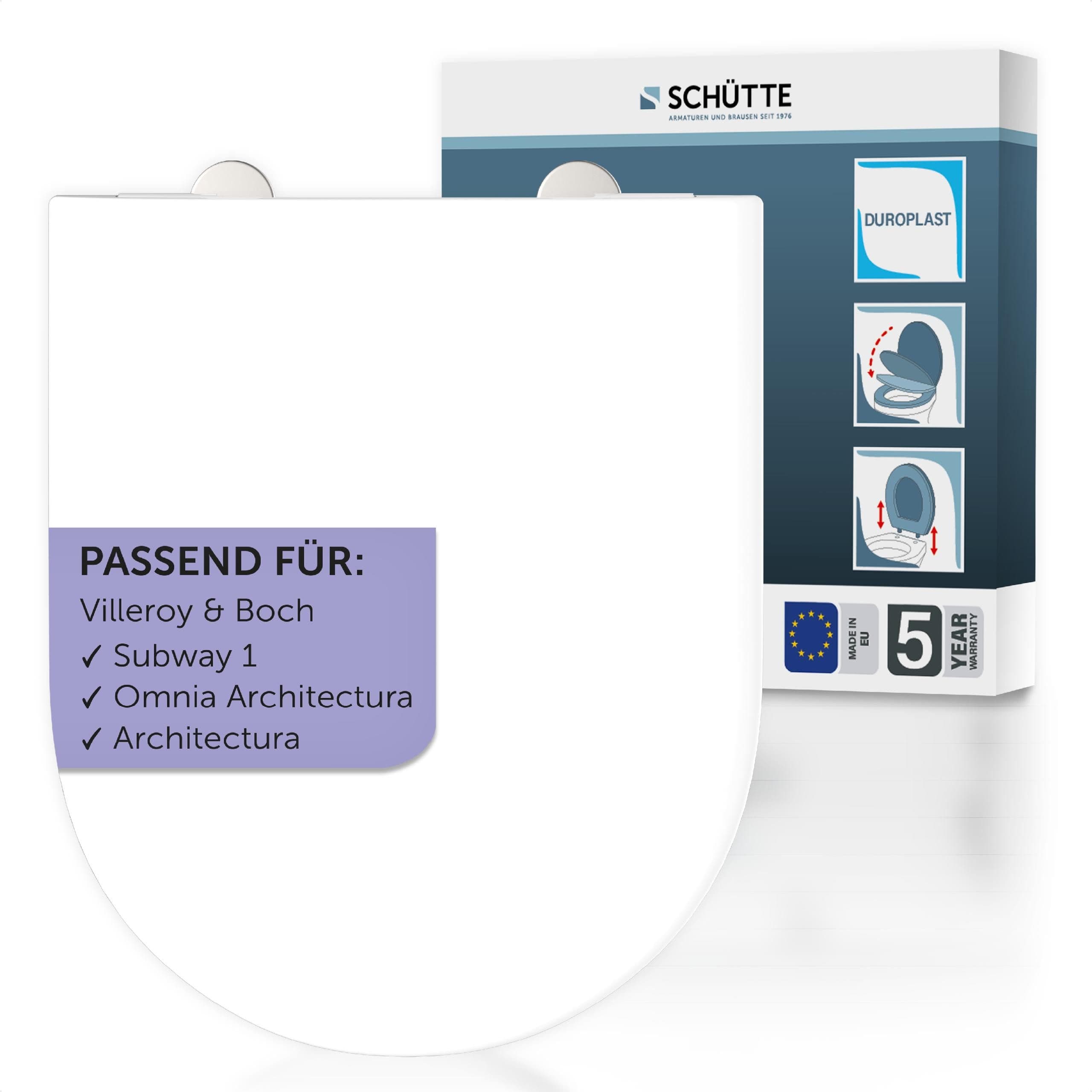 Schütte WC-Sitz Duroplast, WHITE D-Form PRO 5 | Weiß