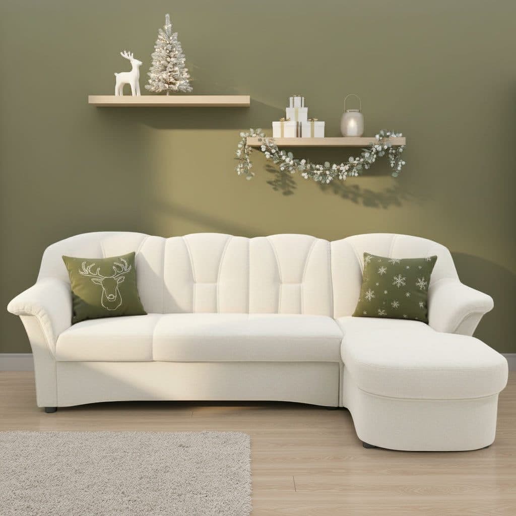 DOMO collection Ecksofa Flores Schlafsofa | Beige