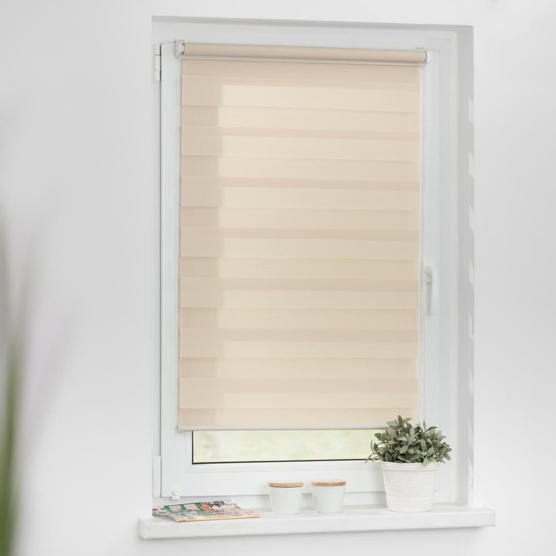 LICHTBLICK ORIGINAL Doppelrollo Duo Rollo Klemmfix | Beige