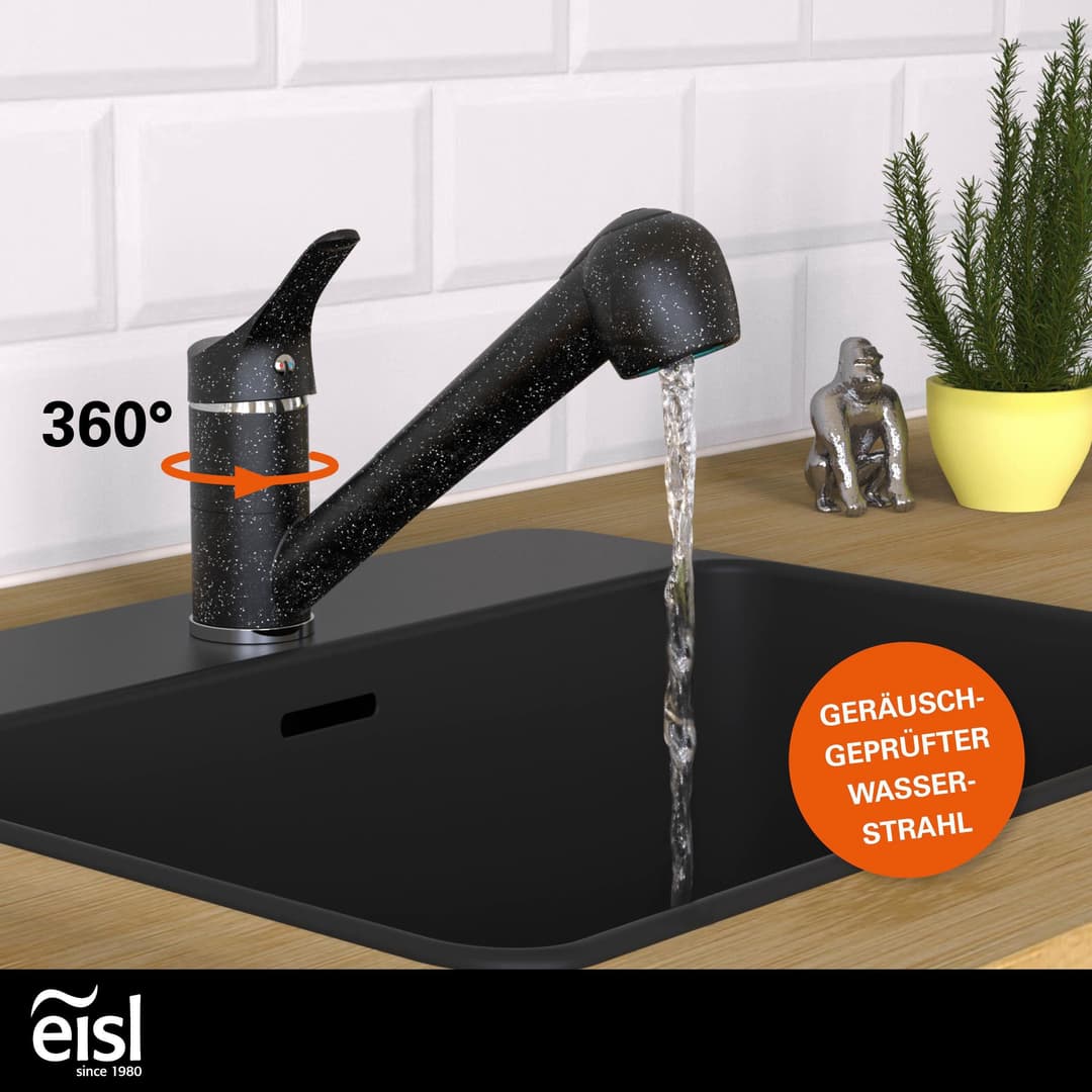 Eisl Spültischarmatur GRANIT Niederdruck | Schwarz