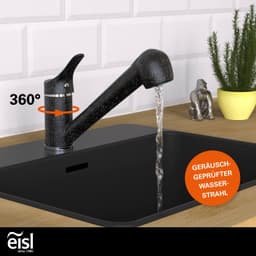 Eisl Spültischarmatur GRANIT Niederdruck | Schwarz
