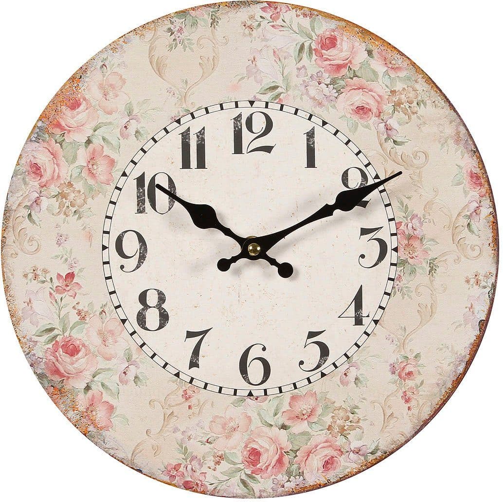 Ambiente Haus Wanduhr Rosen | Mehrfarbig