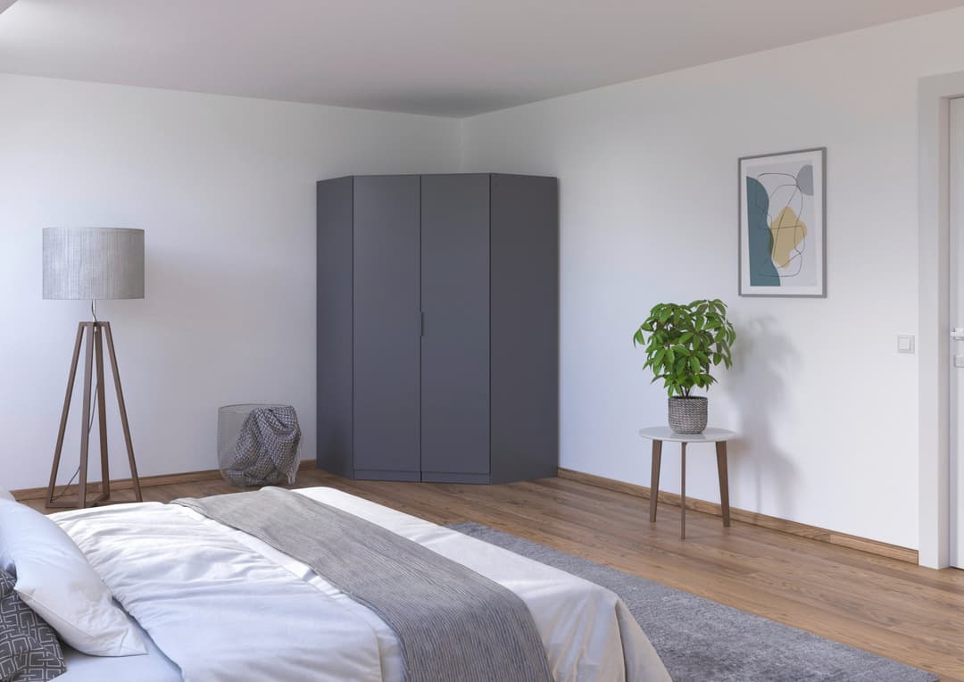 rauch Kleiderschrank Eckschrank LAGOA | Grau