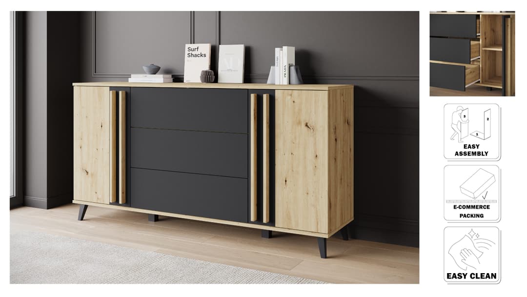 Home affaire Sideboard Helsinki | Holztöne