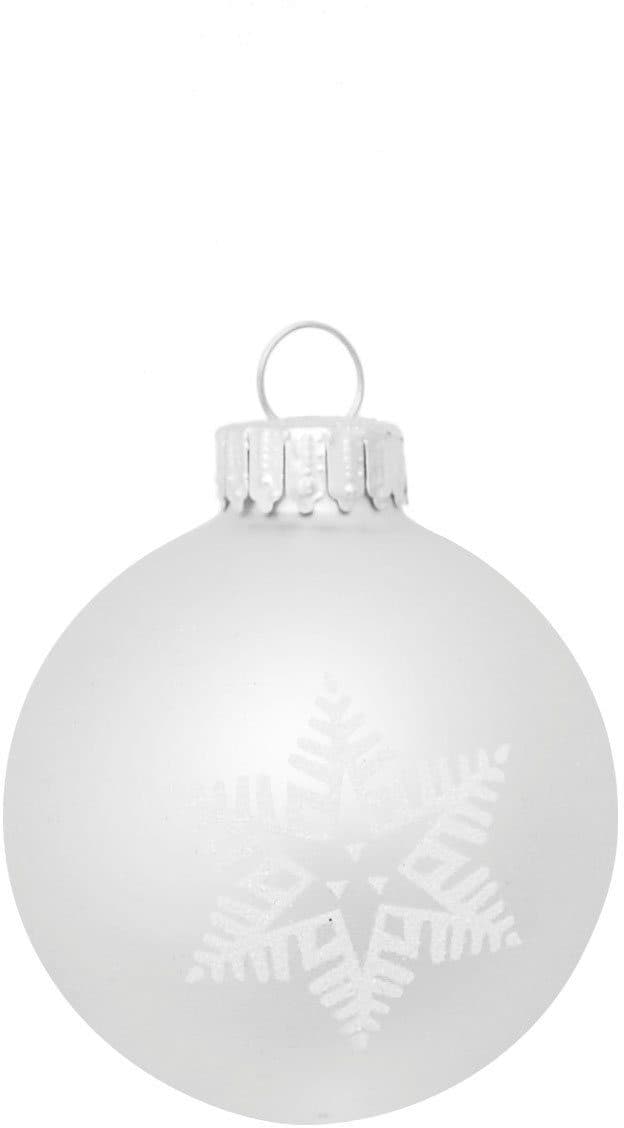 Krebs Glas Lauscha Weihnachtsbaumkugel Schneeflocke silberfarben (16