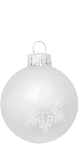 Krebs Glas Lauscha Weihnachtsbaumkugel Schneeflocke silberfarben (16