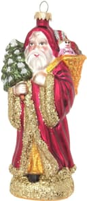 Krebs Glas Lauscha Santa mit Geschenkkorb & Baum | Mehrfarbig