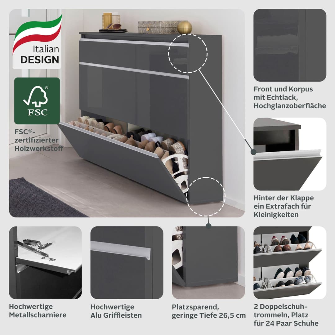 Home affaire Schuhschrank Magic | Schwarz