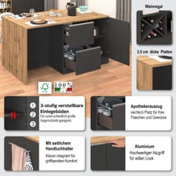 KOCHSTATION Kücheninsel KS-Sole | Braun
