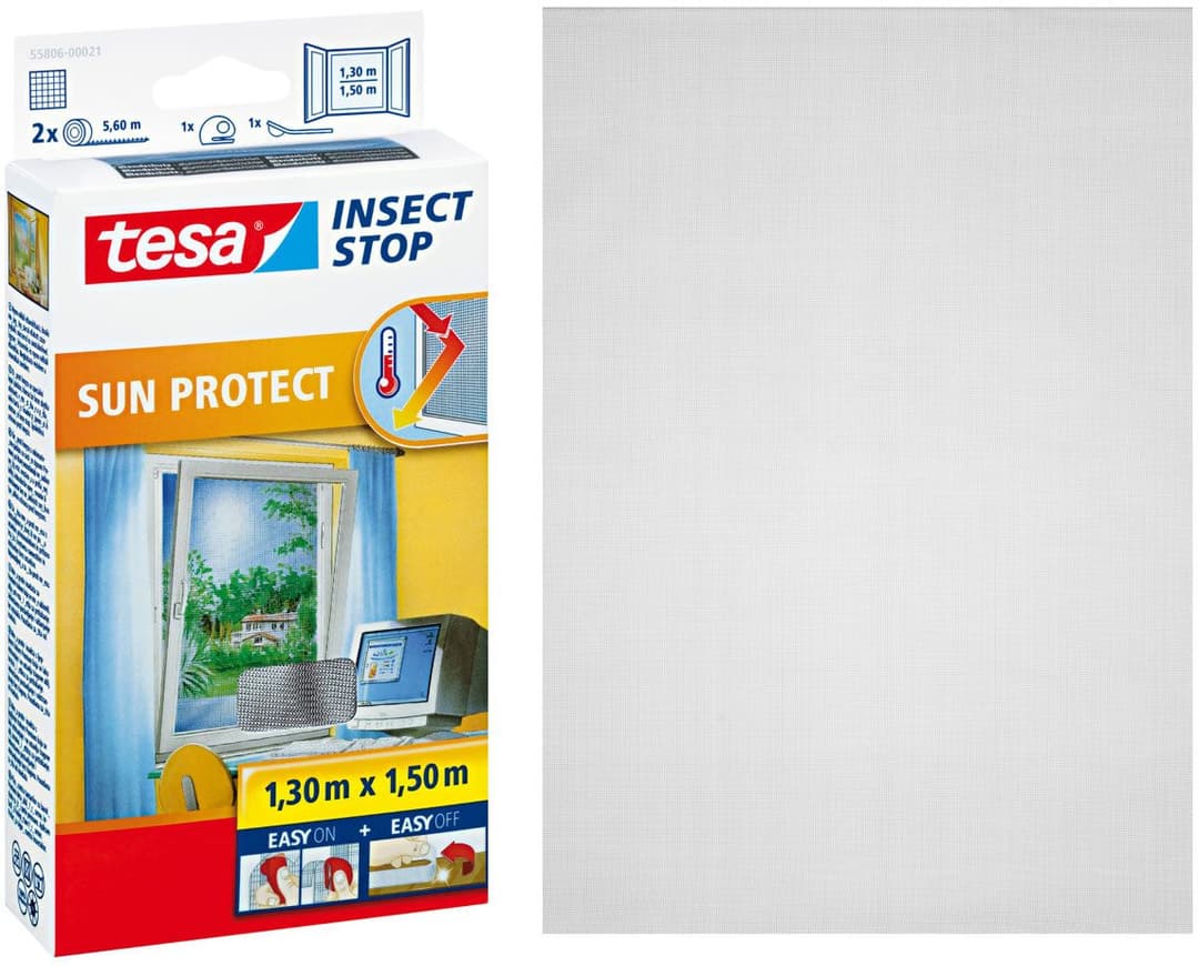 tesa Insect Stop SUN PROTECT Fliegengitter | Schwarz