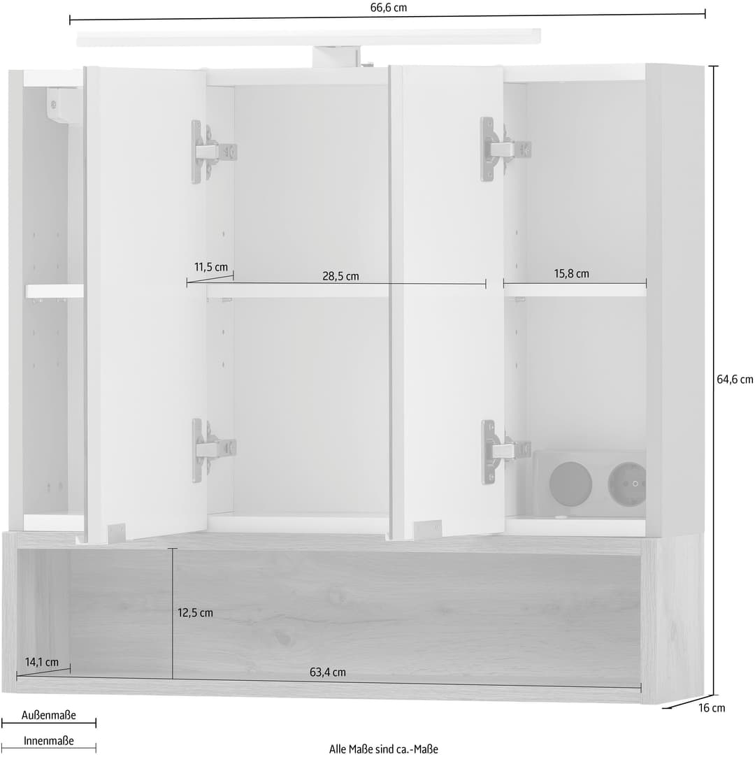 Schildmeyer Spiegelschrank Smilla | Holztöne