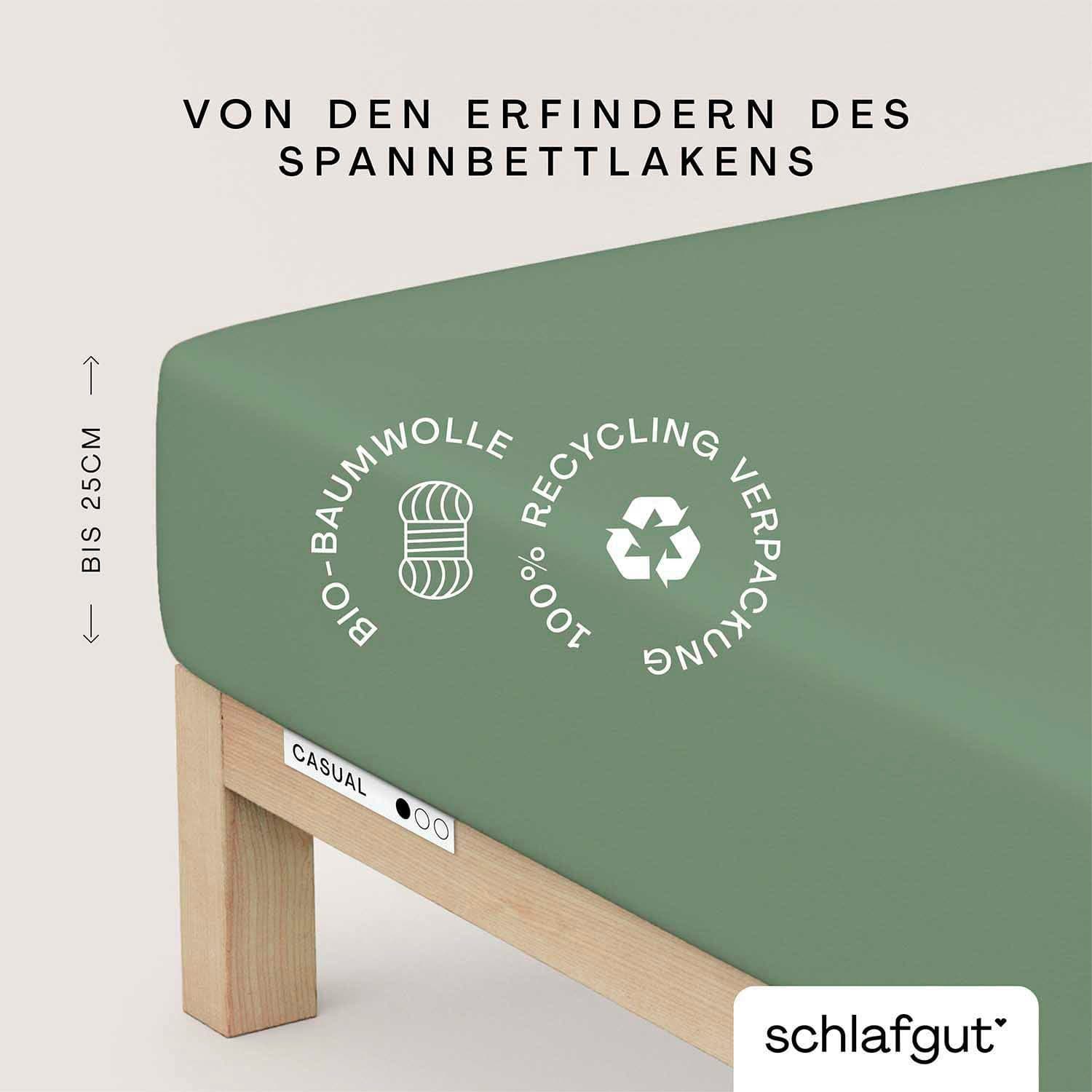 Schlafgut Spannbettlaken CASUAL | Grün