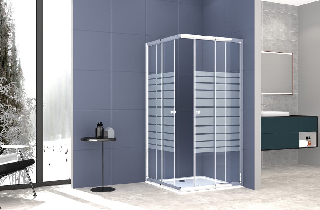 welltime Eckdusche Trento Banda Plus | Silber