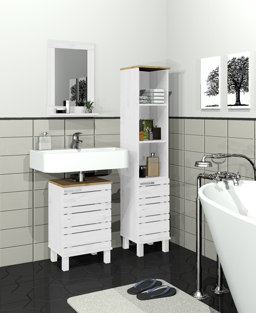 Home affaire Waschbeckenunterschrank JOSIE | Weiß