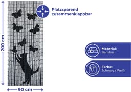 Maximex Türvorhang Katze und Schmetterling | Schwarz