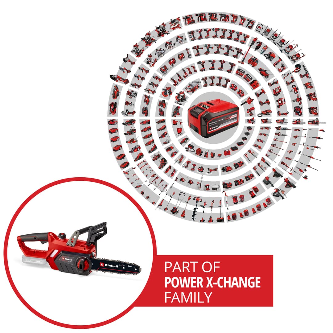 Einhell GE-LC 18/25 Li-Solo Akku-Kettensäge | Rot