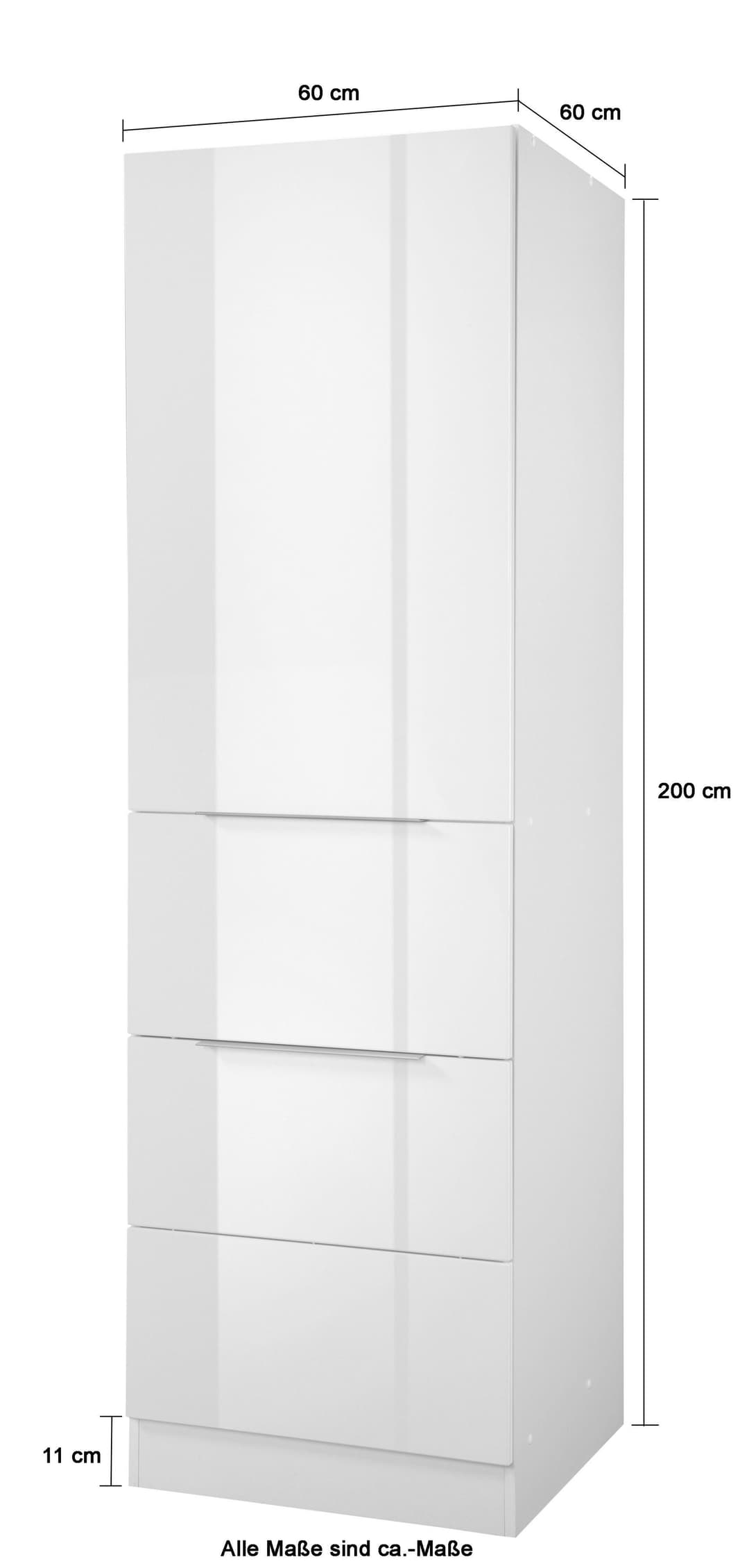 KOCHSTATION Seitenschrank KS-Brindisi | Weiß
