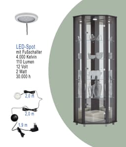 fif möbel Eckvitrine TRIO | Schwarz