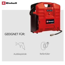 Einhell Koffer-Kompressor TE-AC 36/8 Li OF Set-Solo | Rot