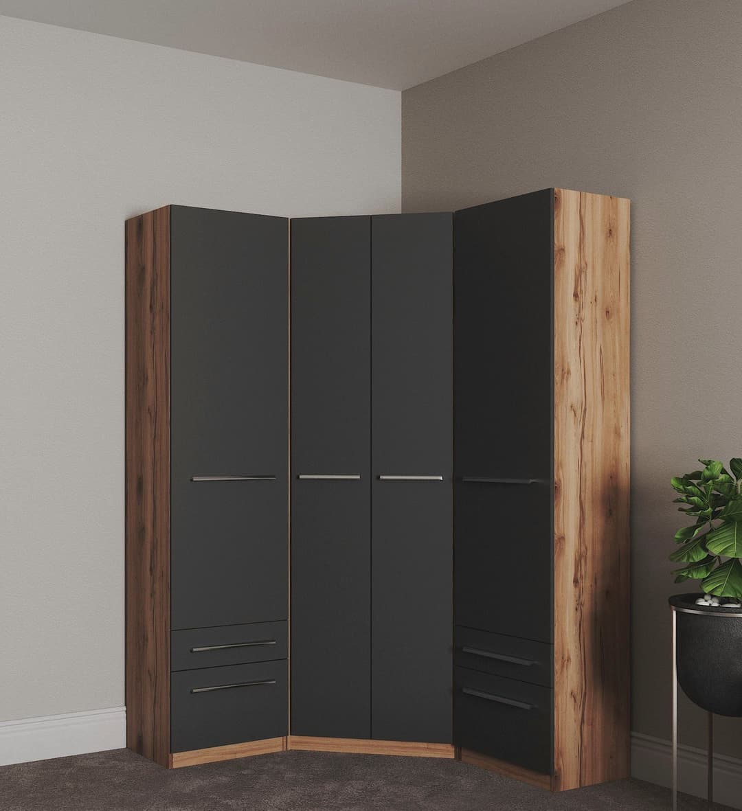 priess Kleiderschrank Barcelona | Braun