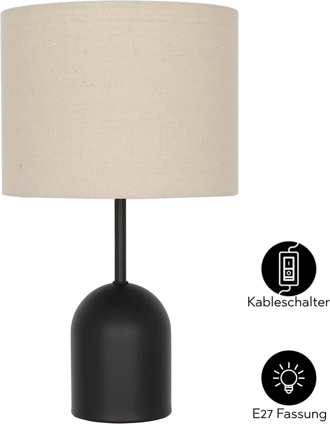 OTTO home Tischleuchte Charleen | Schwarz