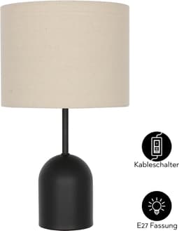 OTTO home Tischleuchte Charleen | Schwarz