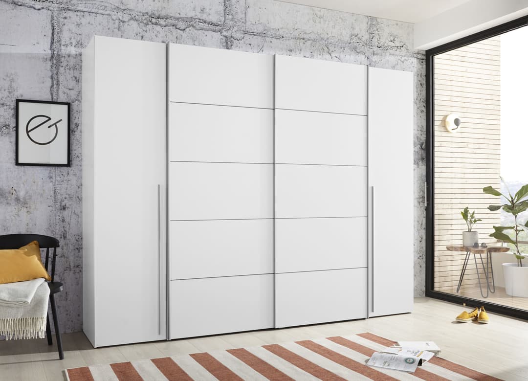 FORTE Kleiderschrank Narago | Weiß