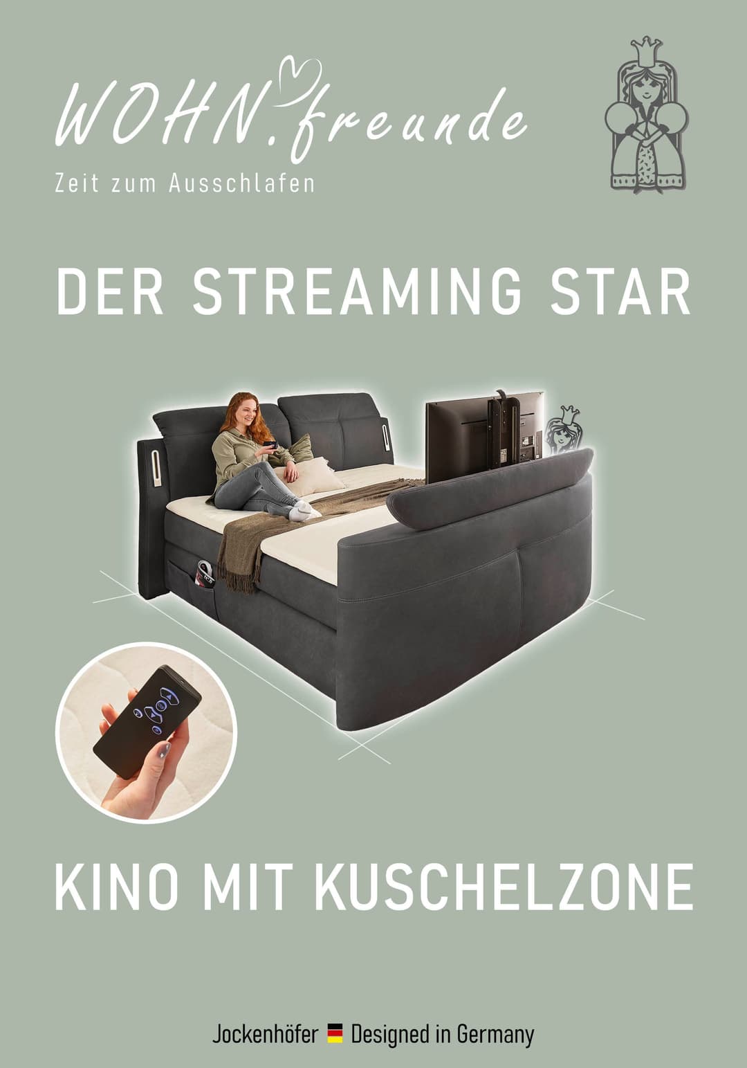 Jockenhöfer Gruppe Boxspringbett Movie Star | Grau