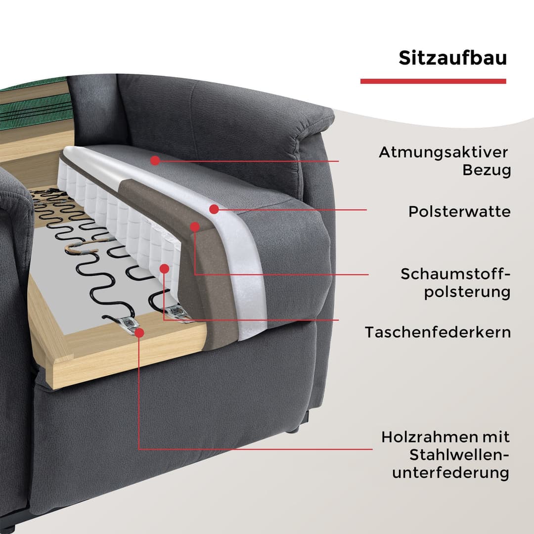 Duo Collection TV-Sessel Delphi | Grau